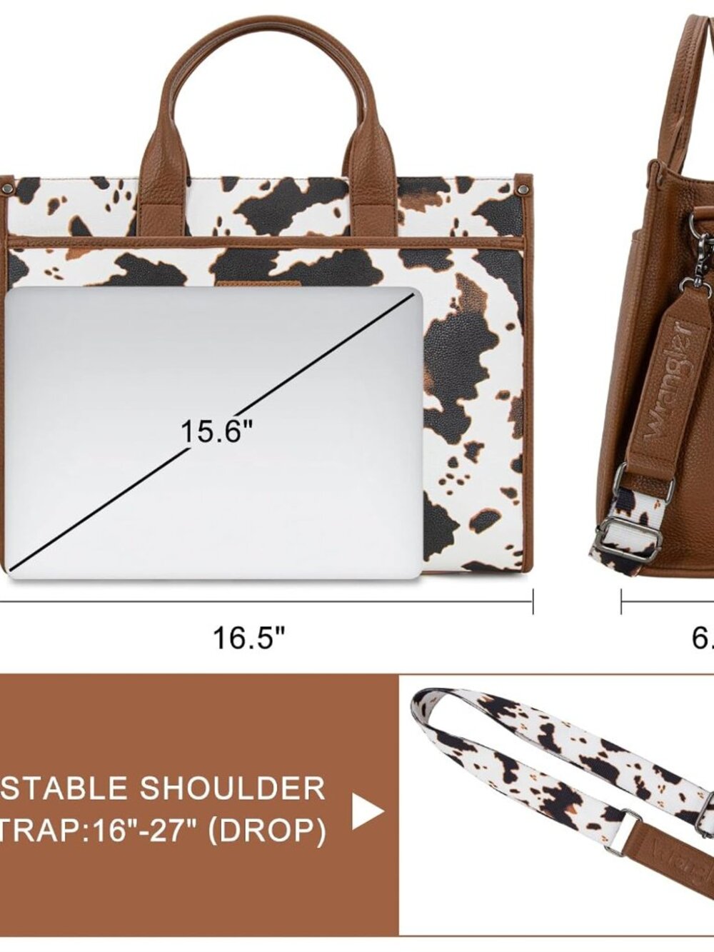 Wrangler Laptop Bag for Women 15.6 Inch Vintage Work Tote Bag for Business Brief - Picture 5 of 6